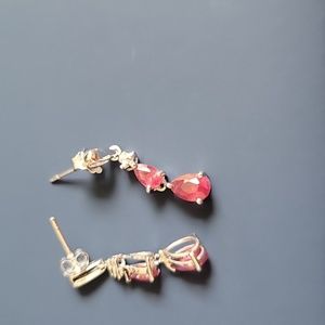 Ruby and white gold earrings
